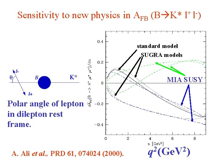 Sensitivity to new physics in AFB (B K* l+ l-) standard model SUGRA models