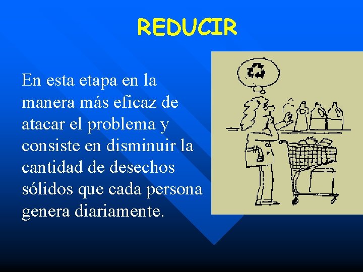 REDUCIR En esta etapa en la manera más eficaz de atacar el problema y