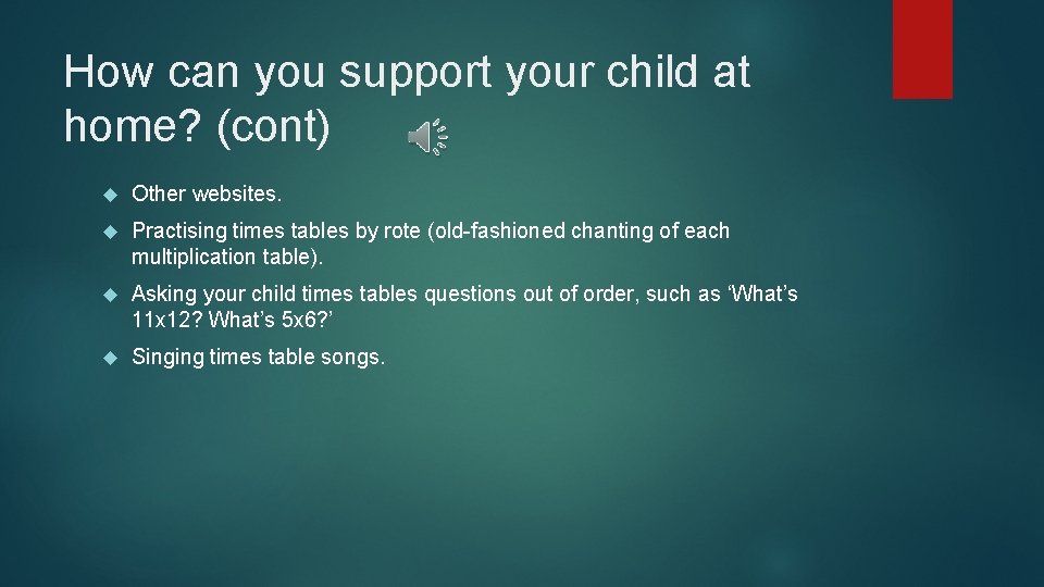 How can you support your child at home? (cont) Other websites. Practising times tables