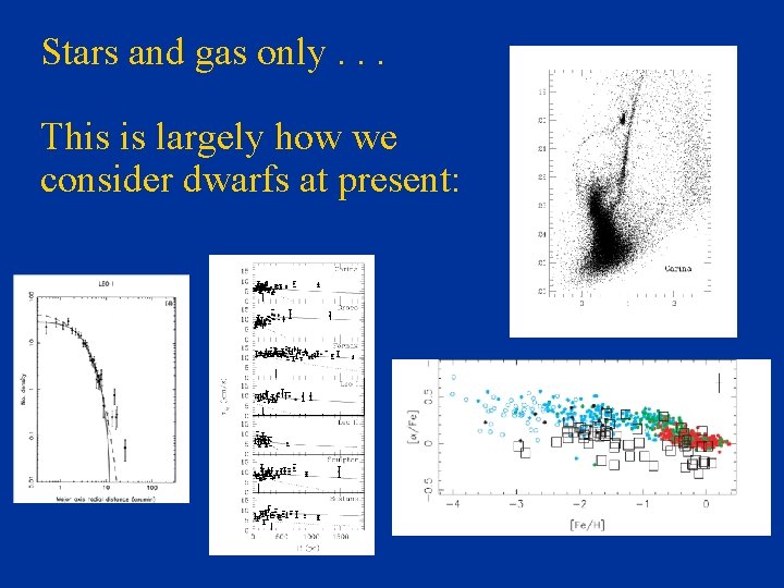 Stars and gas only. . . This is largely how we consider dwarfs at