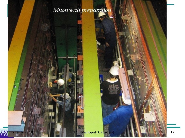 Muon wall preparation 27 December 2006 LHCb Status Report (A. Vorobyov) 15 