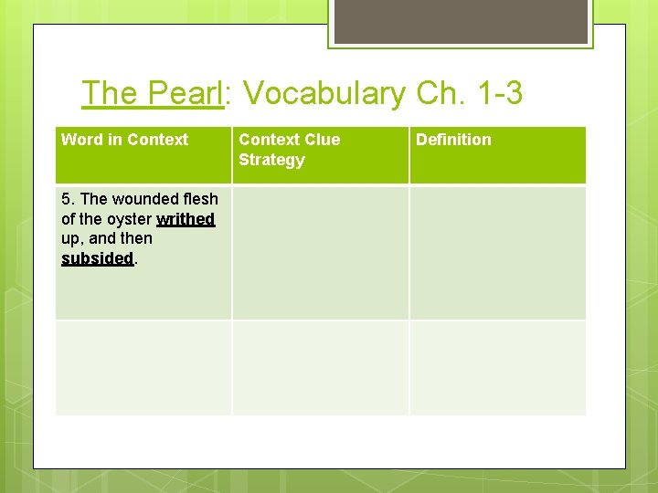 The Pearl Chapter 1 3 Vocabulary in Context