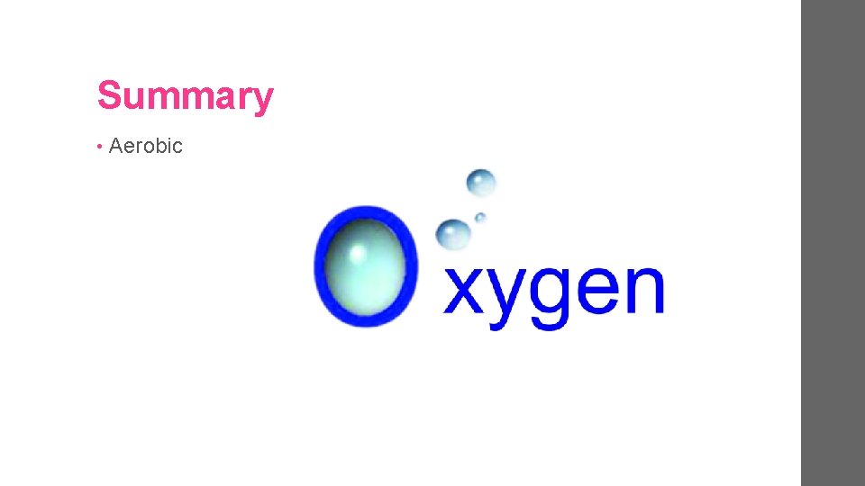 Summary • Aerobic 