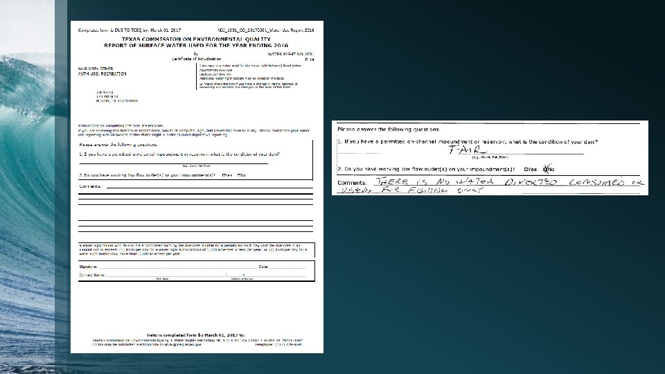 Example: Recreation WUR Recreation comment 