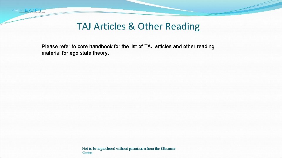 TAJ Articles & Other Reading Please refer to core handbook for the list of