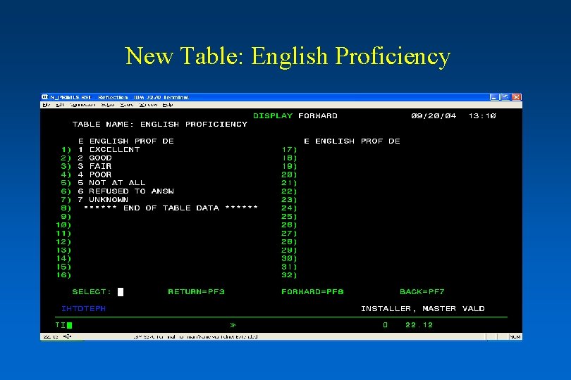 New Table: English Proficiency New Table: English Proficiency