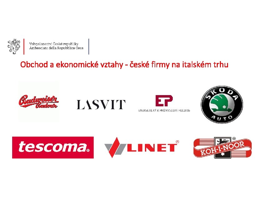 Obchod a ekonomické vztahy - české firmy na italském trhu 