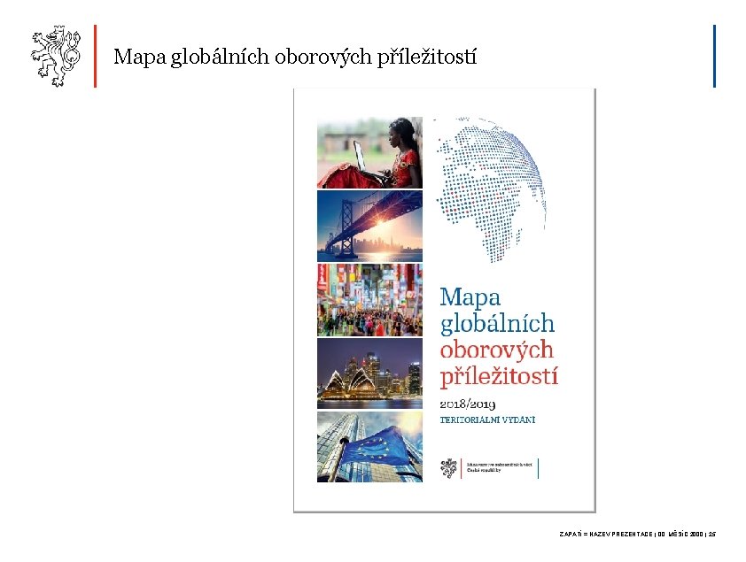 Mapa globálních oborových příležitostí 25 ZÁPATÍ = NÁZEV PREZENTACE | 00. MĚSÍC 2000 |