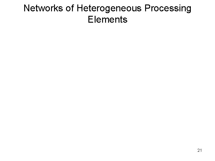 Networks of Heterogeneous Processing Elements 21 