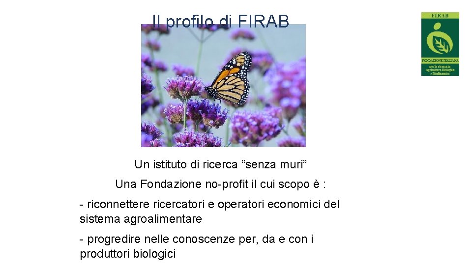 Il profilo di FIRAB Un istituto di ricerca “senza muri” Una Fondazione no-profit il