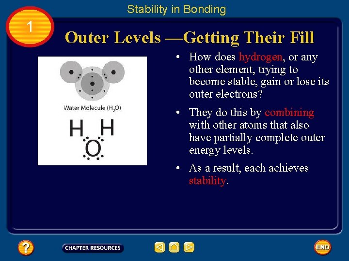 Stability in Bonding 1 Outer Levels —Getting Their Fill • How does hydrogen, or