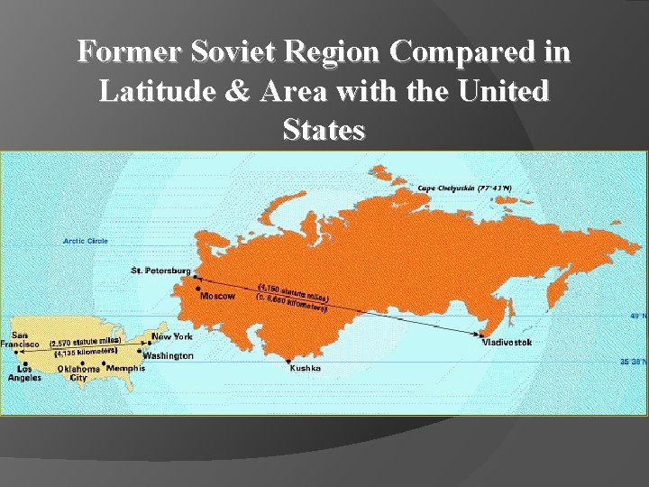 Former Soviet Region Compared in Latitude & Area with the United States 