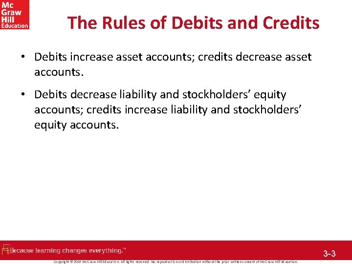 The Rules of Debits and Credits • Debits increase asset accounts; credits decrease asset