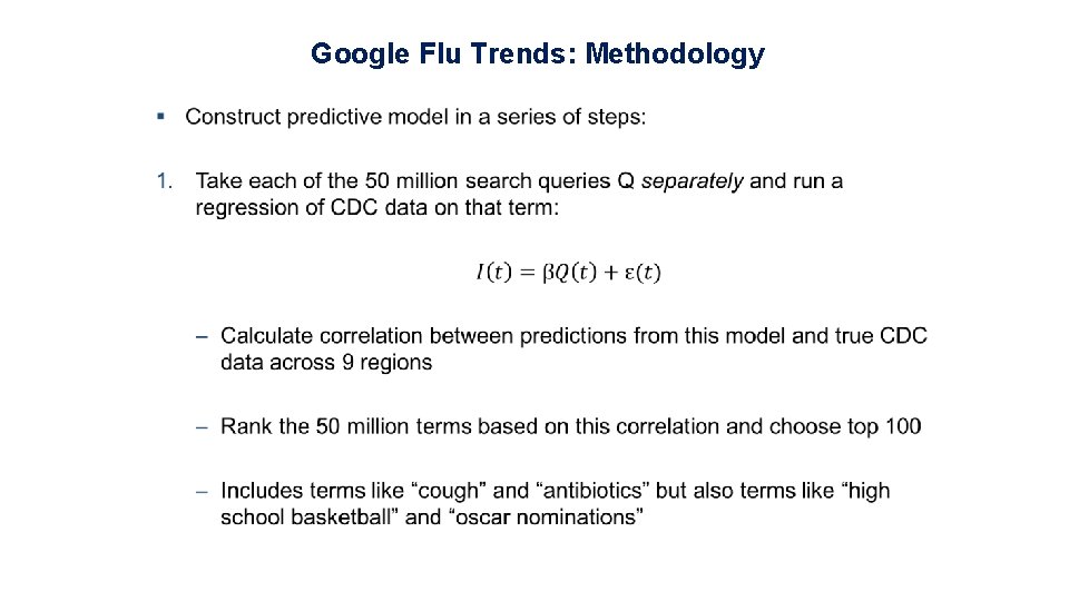 Google Flu Trends: Methodology 