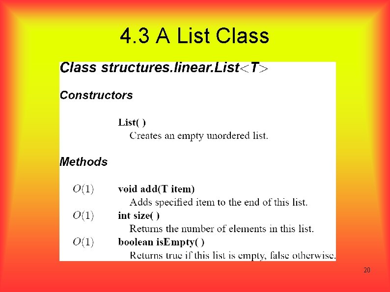 4. 3 A List Class 20 