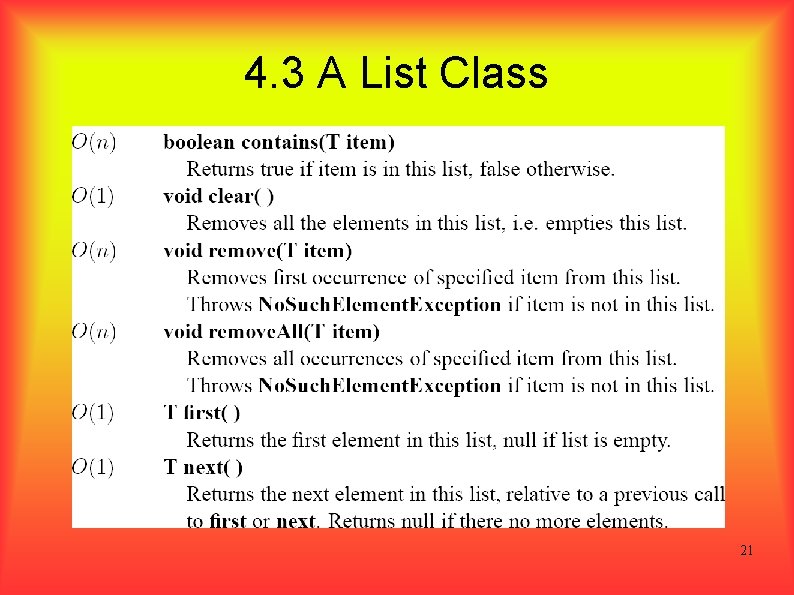 4. 3 A List Class 21 
