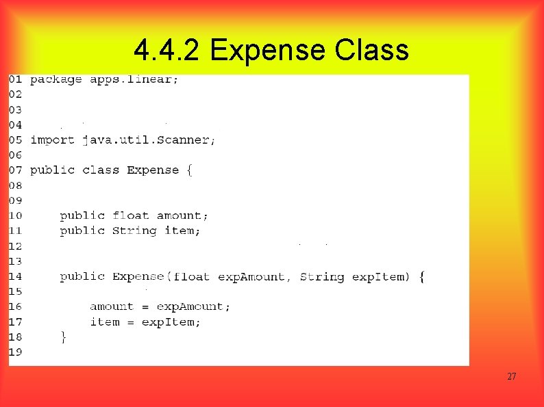 4. 4. 2 Expense Class 27 