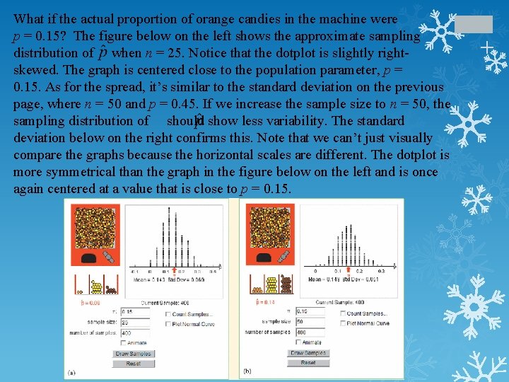 + What if the actual proportion of orange candies in the machine were p