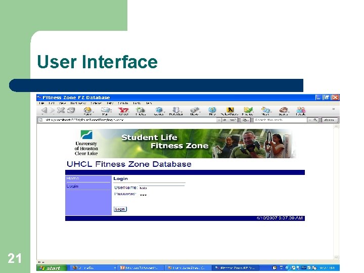 User Interface 21 