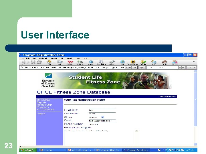 User Interface 23 