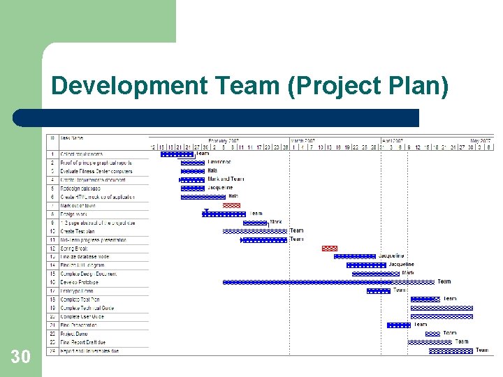 Development Team (Project Plan) 30 