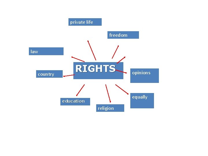 private life freedom law country RIGHTS opinions equally education religion 