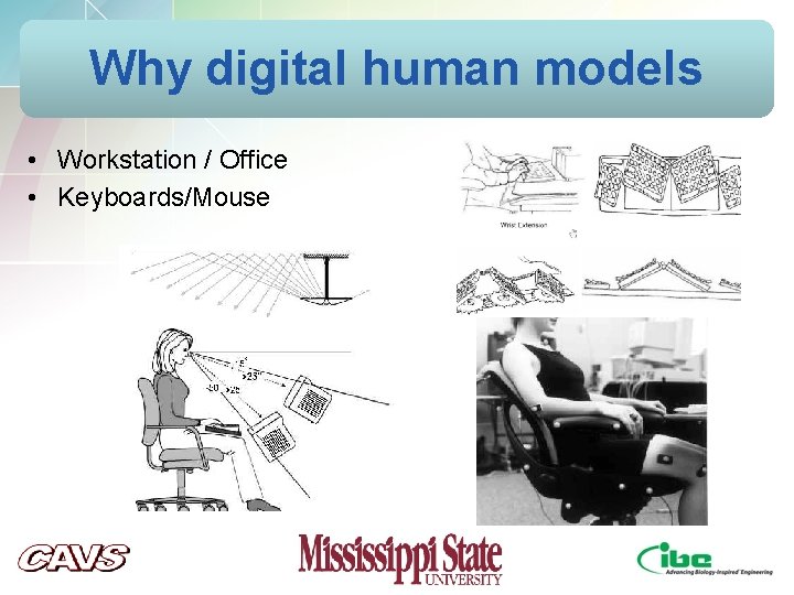 Why digital human models • Workstation / Office • Keyboards/Mouse Why digital human models • Workstation / Office • Keyboards/Mouse