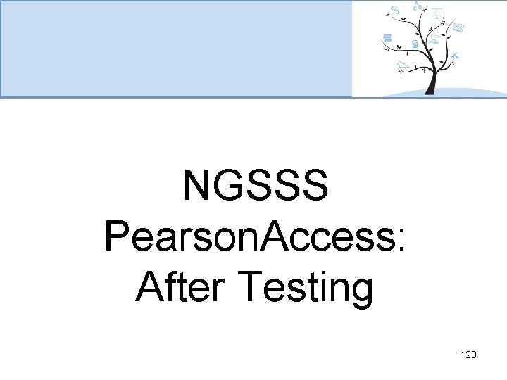 NGSSS Pearson. Access: After Testing 120 