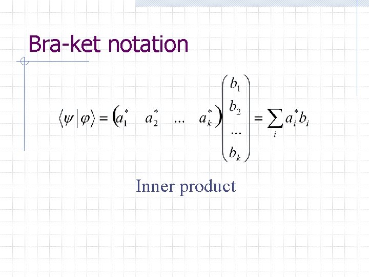 Bra-ket notation Inner product 