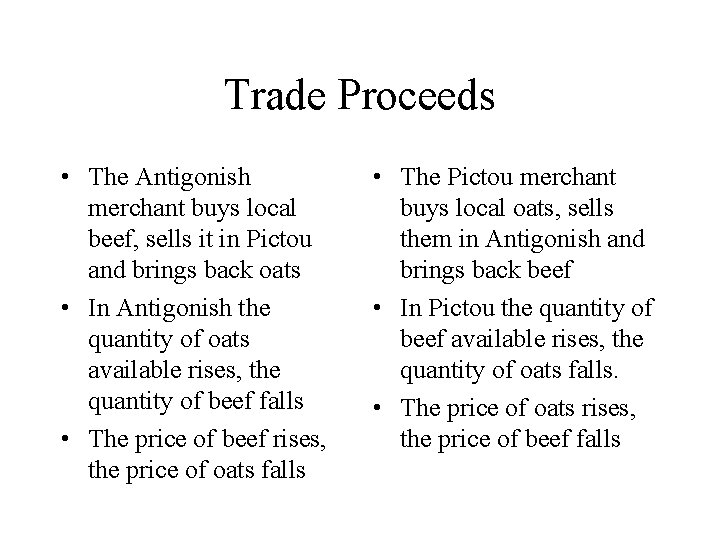 Trade Proceeds • The Antigonish merchant buys local beef, sells it in Pictou and