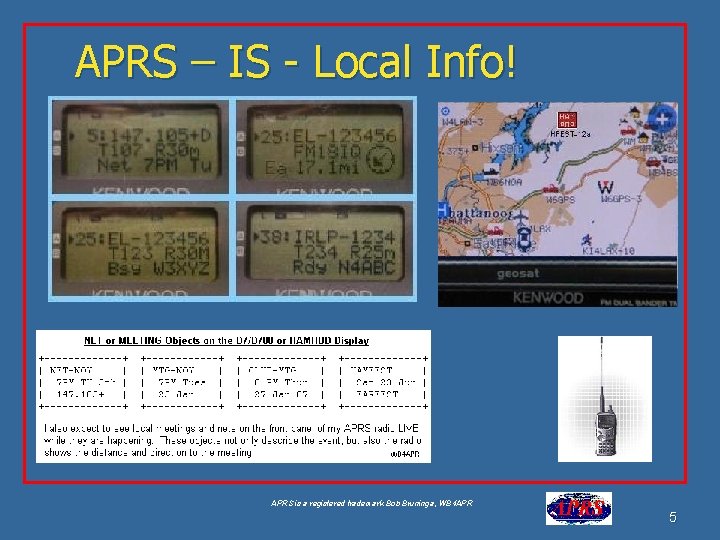 APRS – IS - Local Info! APRS is a registered trademark Bob Bruninga, WB APRS – IS - Local Info! APRS is a registered trademark Bob Bruninga, WB
