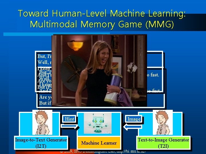 Toward Human-Level Machine Learning: Multimodal Memory Game (MMG) But, I'm getting married tomorrow Well,