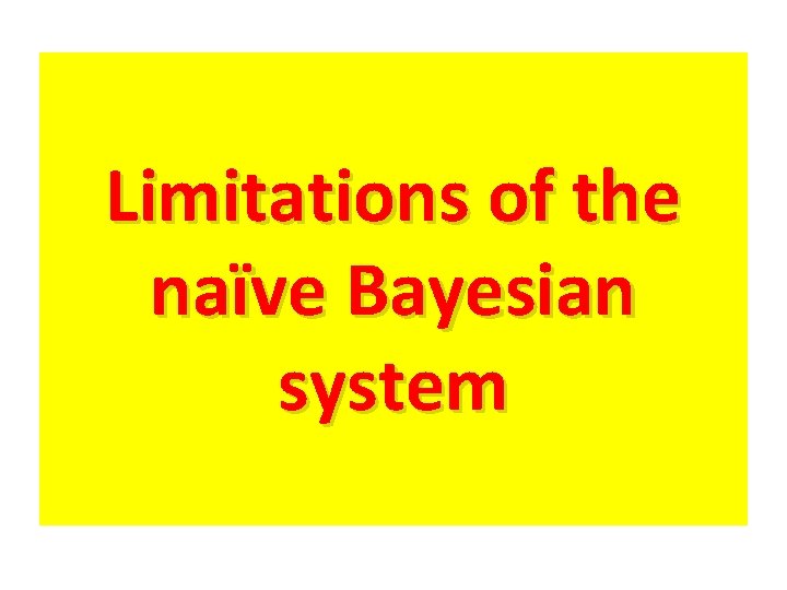 Limitations of the naïve Bayesian system 