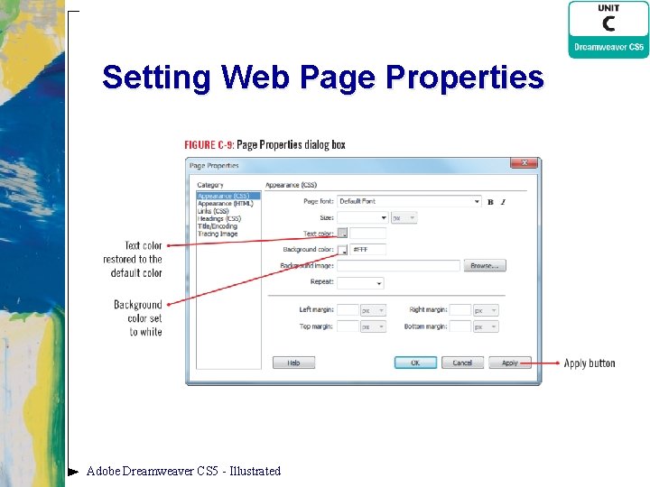 Setting Web Page Properties Adobe Dreamweaver CS 5 - Illustrated 