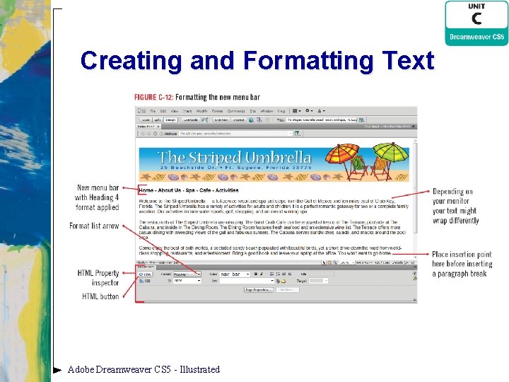 Creating and Formatting Text Adobe Dreamweaver CS 5 - Illustrated 