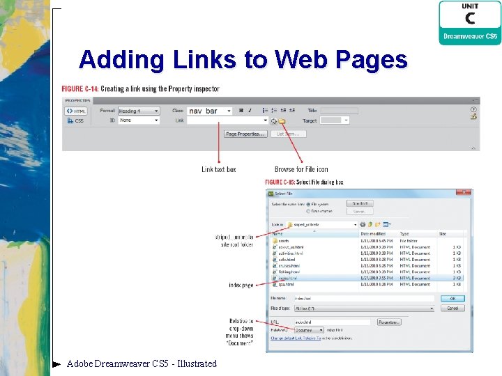 Adding Links to Web Pages Adobe Dreamweaver CS 5 - Illustrated 