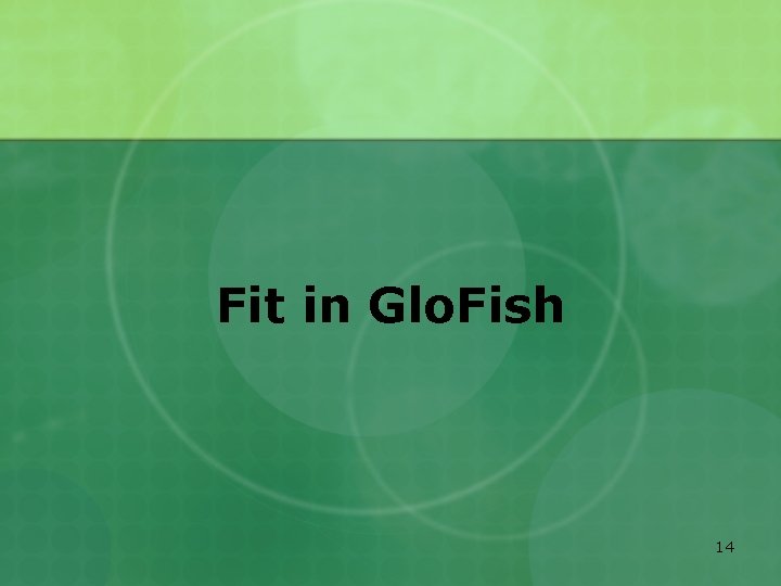 Fit in Glo. Fish 14 