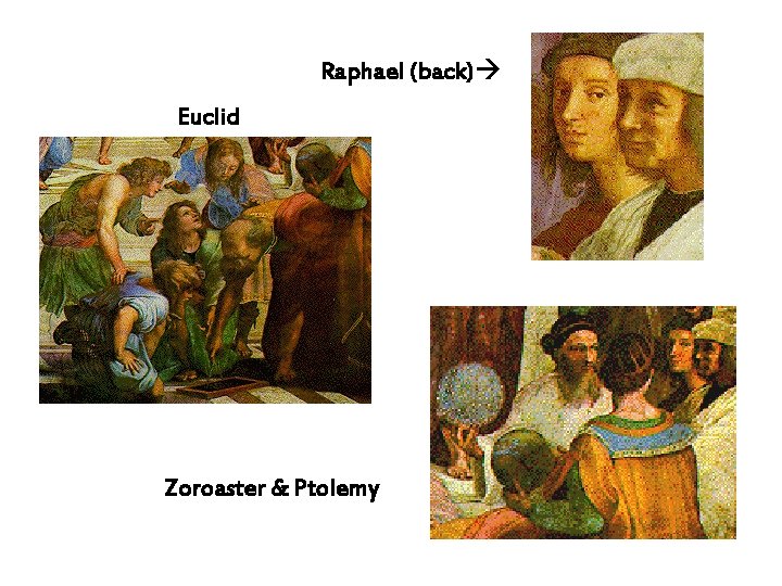 Raphael (back) Euclid Zoroaster & Ptolemy 