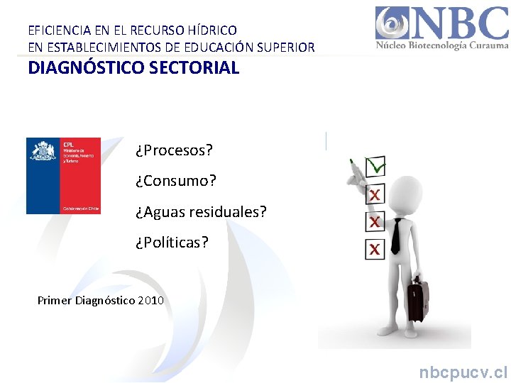 EFICIENCIA EN EL RECURSO HÍDRICO EN ESTABLECIMIENTOS DE EDUCACIÓN SUPERIOR DIAGNÓSTICO SECTORIAL ¿Procesos? ¿Consumo?