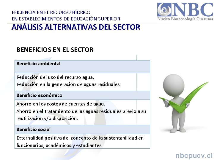 EFICIENCIA EN EL RECURSO HÍDRICO EN ESTABLECIMIENTOS DE EDUCACIÓN SUPERIOR ANÁLISIS ALTERNATIVAS DEL SECTOR