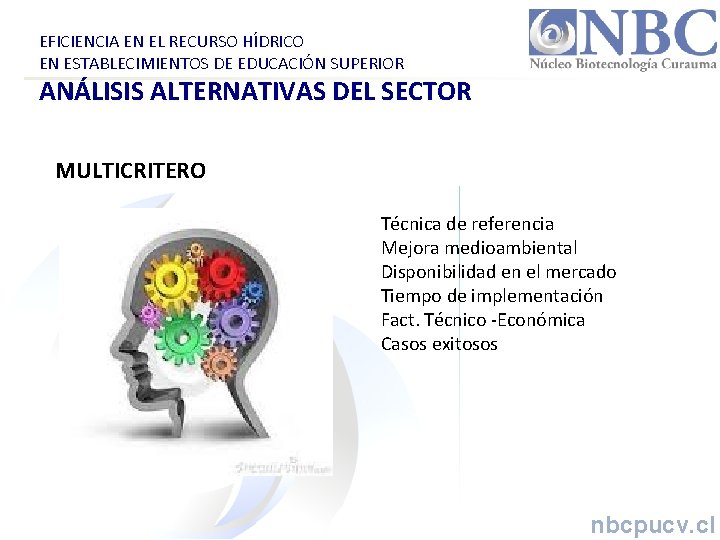 EFICIENCIA EN EL RECURSO HÍDRICO EN ESTABLECIMIENTOS DE EDUCACIÓN SUPERIOR ANÁLISIS ALTERNATIVAS DEL SECTOR