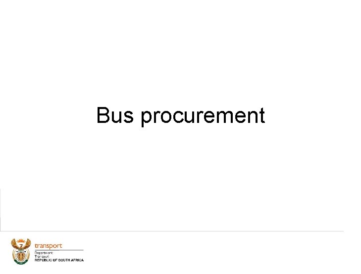 Bus procurement 