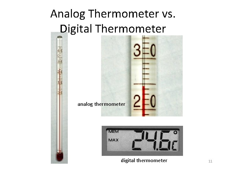 Analog Thermometer vs. Digital Thermometer analog thermometer digital thermometer 11 