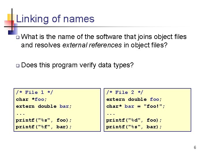 Linking of names q q What is the name of the software that joins