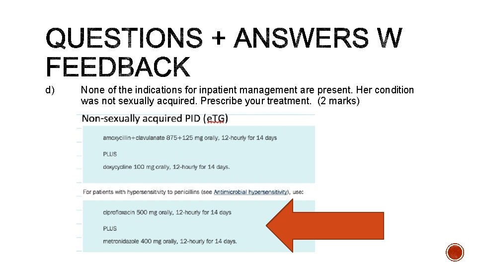 d) None of the indications for inpatient management are present. Her condition was not
