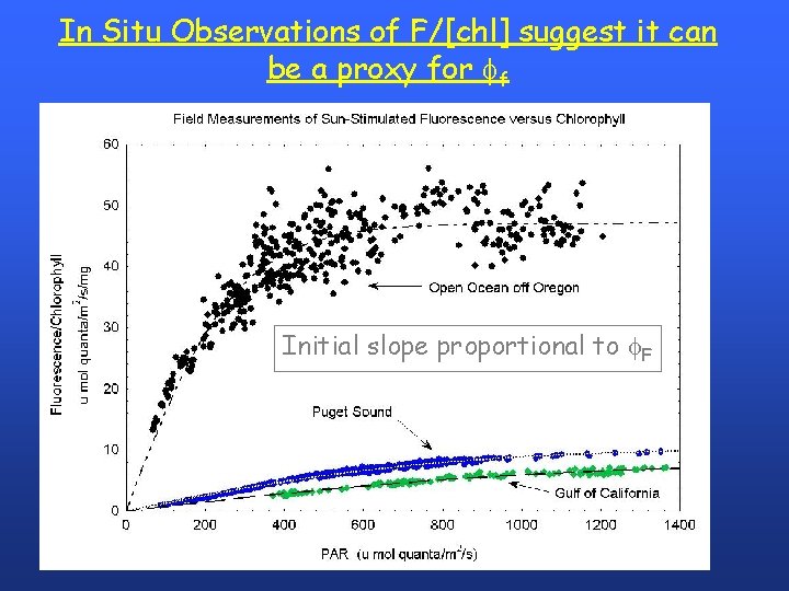 In Situ Observations of F/[chl] suggest it can be a proxy for f Initial