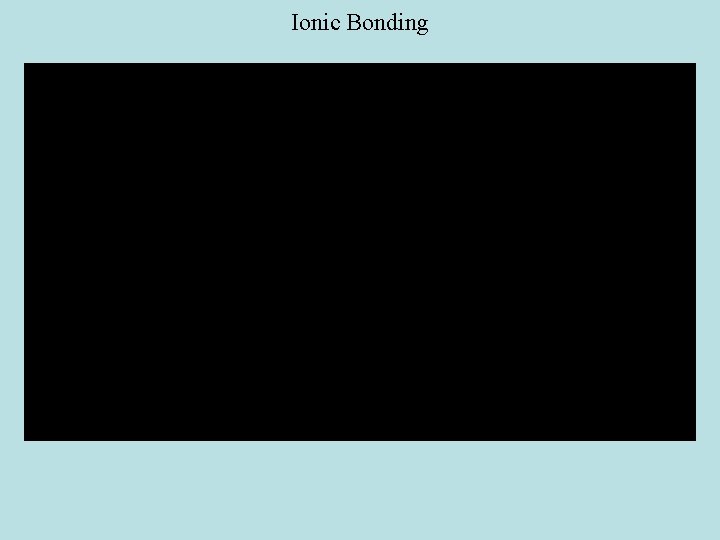 Ionic Bonding 