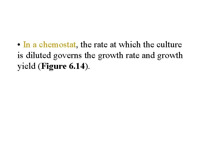  • In a chemostat, the rate at which the culture is diluted governs