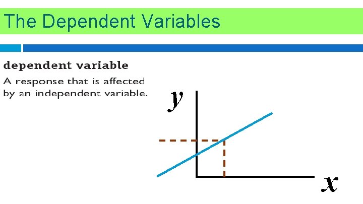 The Dependent Variables y x 