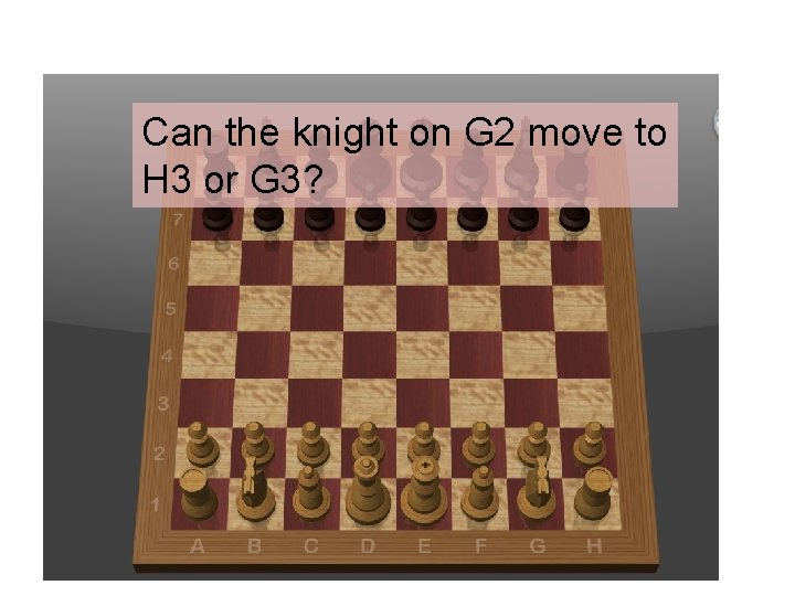 Can the knight on G 2 move to H 3 or G 3? 